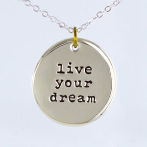 Far Fetched Live Your Dream Pendant Charm on 18 Inch Sterling Silver Chain